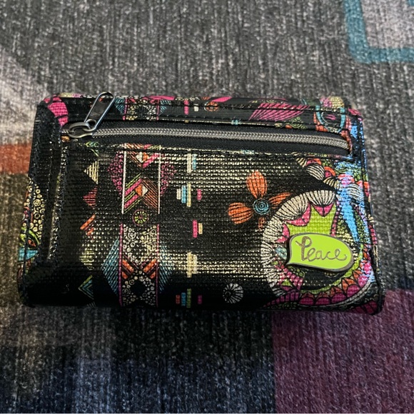 Sakroots Artist Circle Small Trifold Wallet - Neon Spirit Desert - Picture 2 of 3